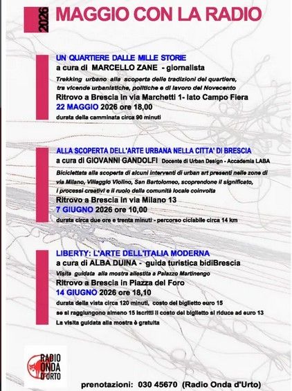 MAGGIO CON LA RADIO - ALLA SCOPERTA DELL'AREA URBANA NELLA CITTA' DI BRESCIA