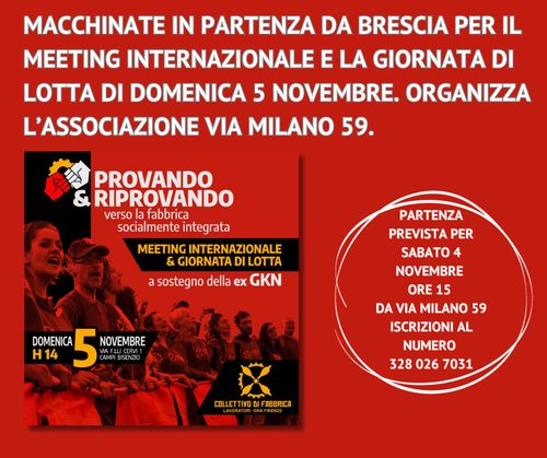 Macchinata da Brescia a sostegno della ex GKN