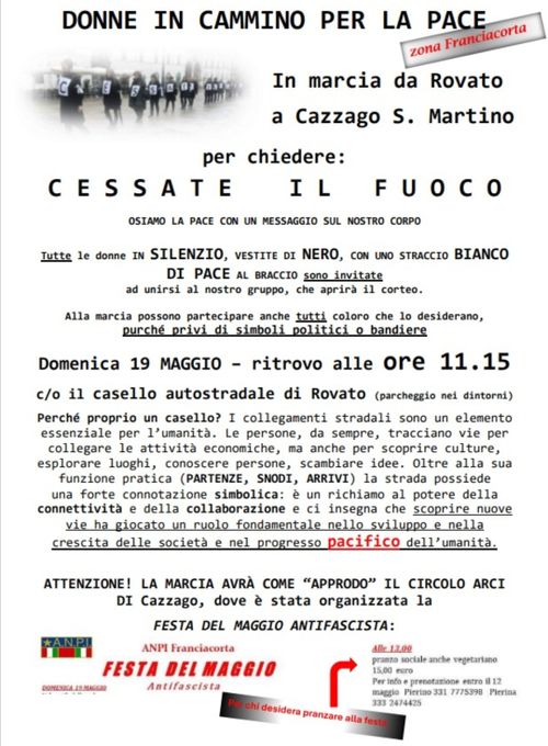 Marcia donne in cammino per lanpace