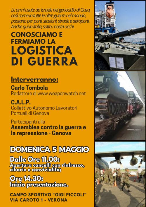 Conosciamo e fermiamo la logistica di guerra