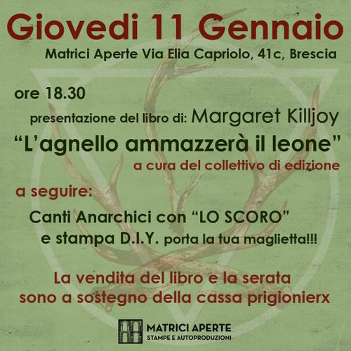 Giovedì 11 Gennaio dalle 18.30 serata benefit prigionierx