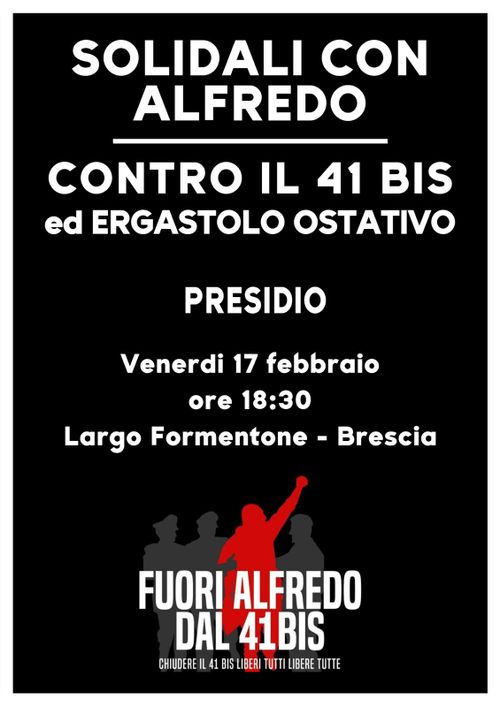 Presidio Contro il 41 bis - SOLIDALI CON ALFREDO