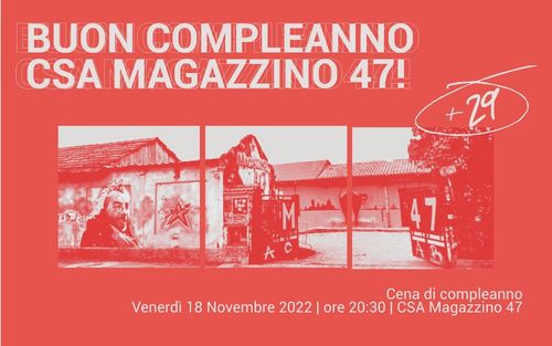 Cena di compleanno per i 29 anni del Magazzino 47