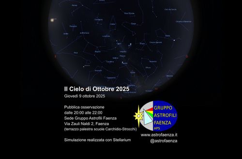 Osservazione del Cielo di Ottobre 2025 a Faenza